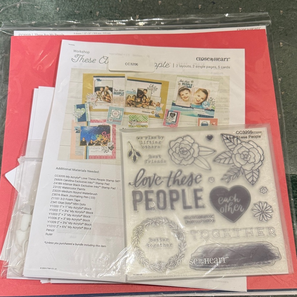 Love These People Clear Sentiment Stamp Set - Gray & White